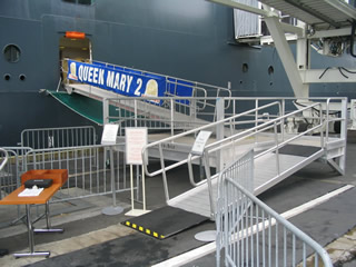 Queen Mary crew boarding bridge system at the Brooklyn Cruise Terminal, Pier 12.