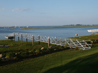Four foot aluminum pier with a 3 foot gangway located in Essex, MA.