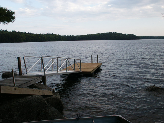 Green Lake float with swim ladder.